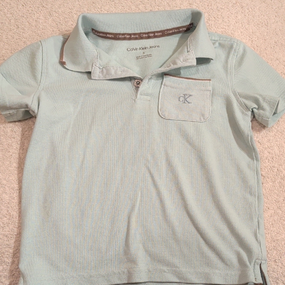 Calvin Klein Kids Light Blue Polo Shirt